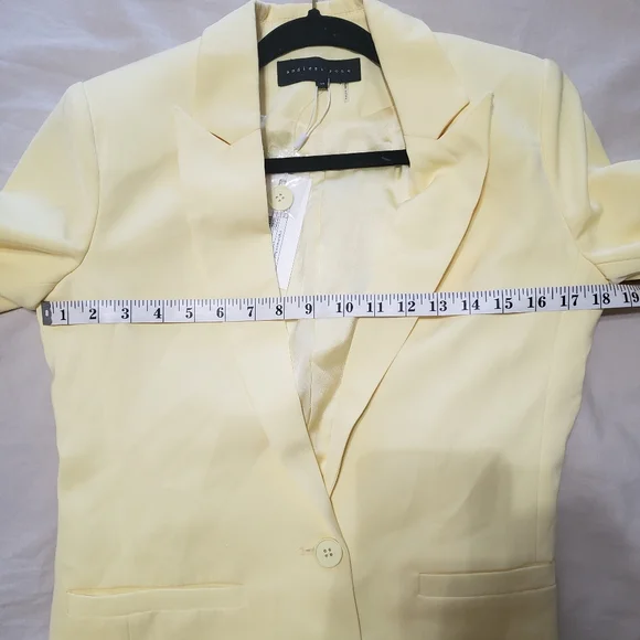 NWT Endless Rose Single Breasted Blazer Lemon Butter Yellow XS - Picture 8 of 9